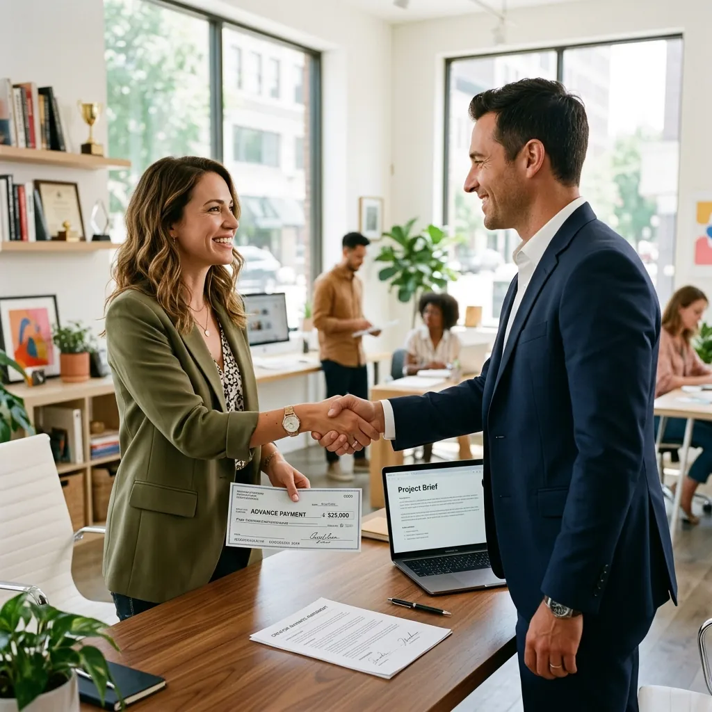 Creator receiving financial advance